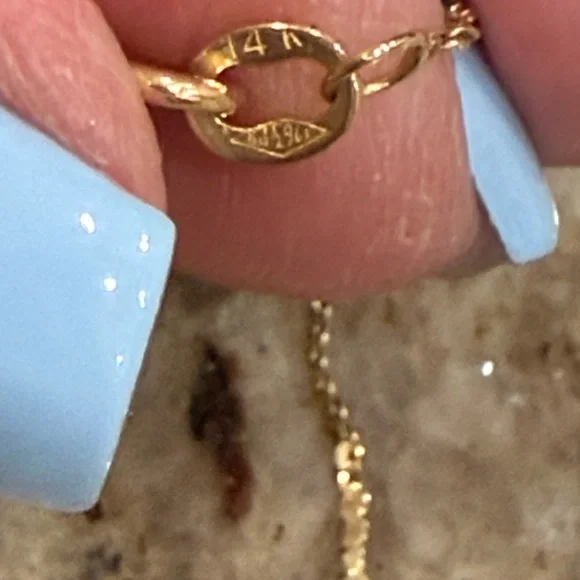 14KT Gold “S” Chain Beaded Ball 18” Necklace - Picture 5 of 5